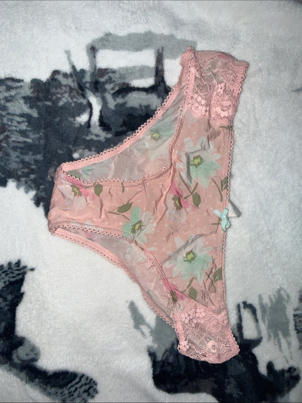 Gilly Hicks Pink Floral Sheer Lace Bikini